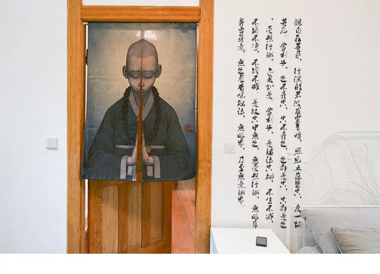 Chinese Buddhist mood zen monk Japanese curtain toilet partition half shade porch kitchen study bedroom drapes decorations | Дом и сад