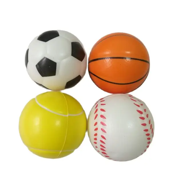 12pcs Children Soft Football Basketball Baseball Tennis Toys Foam Rubber squeeze Balls Anti Stress Toy Balls Soccer 6.3cm 2