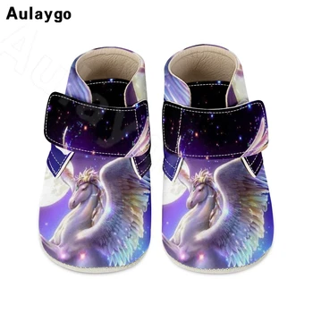 

Aulaygo Galaxy Unicorn Design 2020 Sports Shoes Tide Children Comfortable Casual Velcro Baby Starry Horse Pattern Soft Kids Shoe