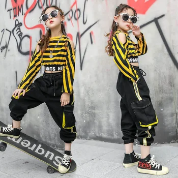 

Girls' autumn suits, Korean hip-hop street dance clothes, 2020 spring and autumn new net red performance clothes overalls two-pi