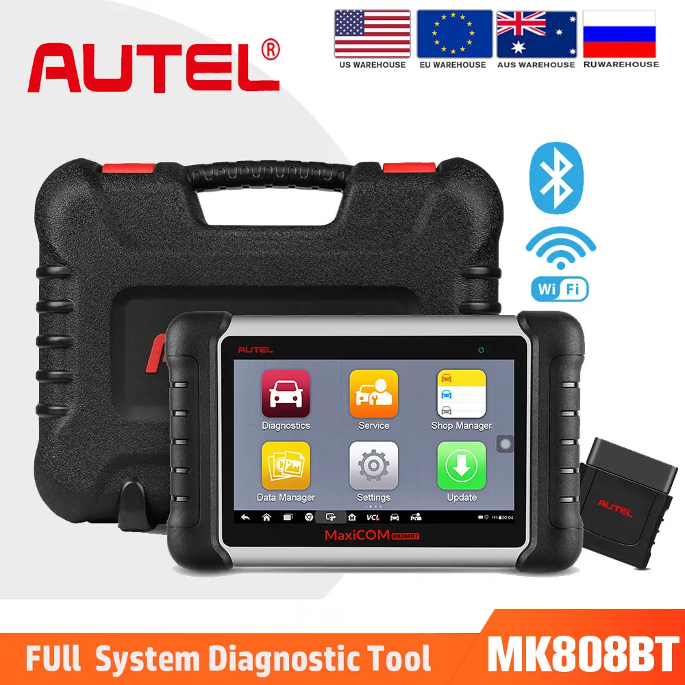 US $506.41 Autel Mk808 Bt Maxicom Mk808bt Obd2 Scanner Tool All System Diagnosis Tool Tpms Code Reader Immo Oil Reset Epb Bms Sas Dpf