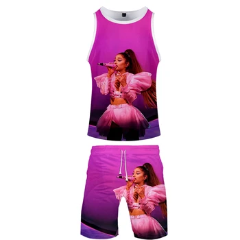 

Ariana Grande 3D Printed Two Piece Set Fashion Summer Baseball Tank Tops+Beach Shorts 2019 Hot Sale Casual Streetwear Clothes