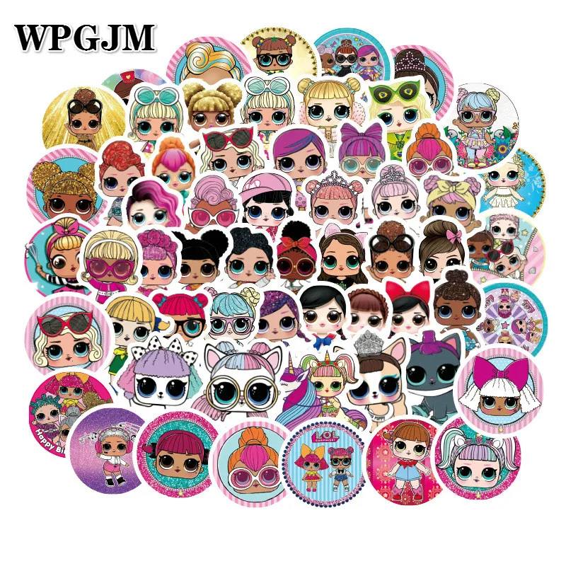 

100Pcs Personality Doll Stickers Children's Toys PVC Graffiti Computer Suitcase Notebook Car Boot Guitar Waterproof Sticker