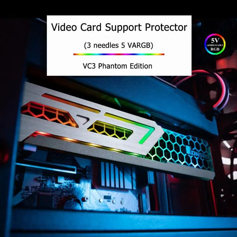 Jonsbo V3 ARGB/RGB подставка для видеокарты Поддержка рамы шасси светодиодный держатель Кронштейн для 3 Pin 5V ARGB материнская плата 1 шт