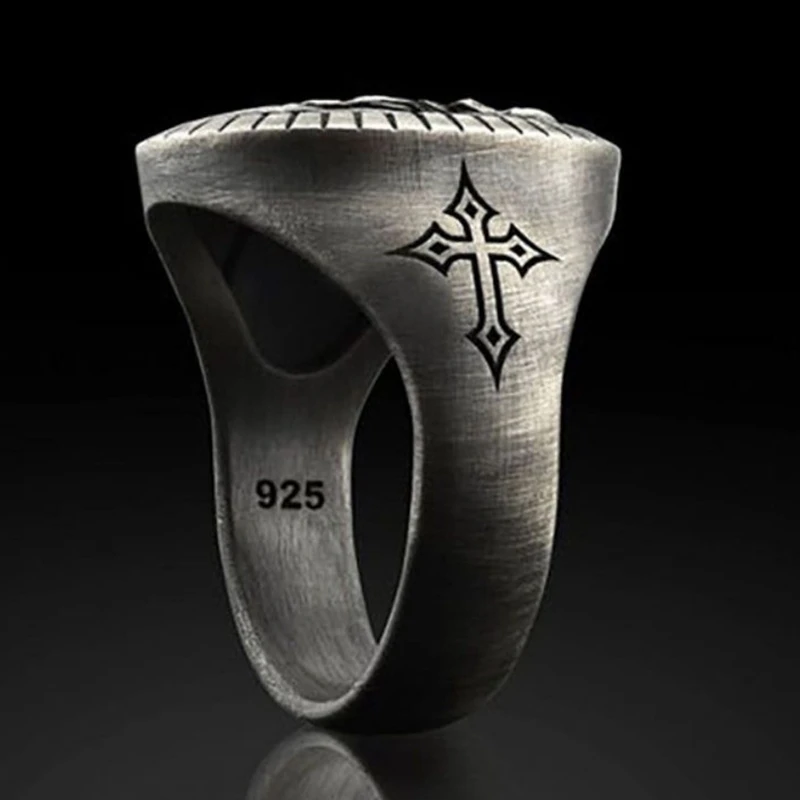 Classic Men's Ring Punk Cross Finger Rings For Men Women Prayer Christian Jesus Stainless Steel Cool High Quality Men Jewelry
