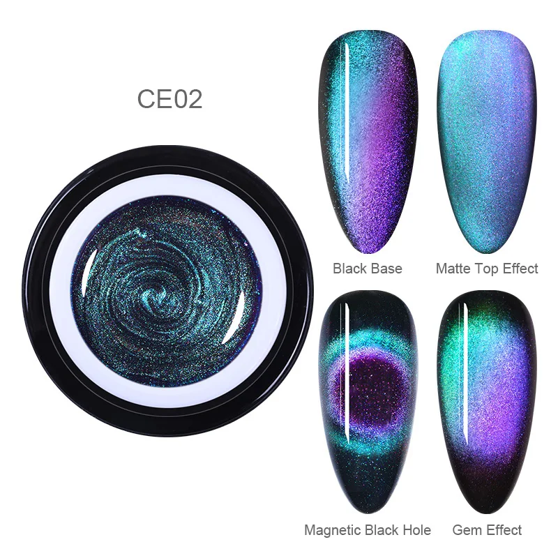 02-9D Cat Eye UV Gel BORN PRETTY 5D Гель-лак для ногтей с эффектом «кошачий глаз» 5 мл Магнитный замачивающий УФ гель-Лаки звездное небо нефритовый эффект лак черная основа - Цвет: 02-9D Cat Eye UV Gel