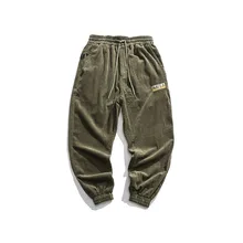 19 зимние утолщенные вельветовые леггинсы мужские трендовые свободные и универсальные спортивные широкие штаны Harun комбинезоны