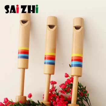 

Saizhi Kids Wooden Small Piccolo Drawing Whistles Diacritical Sliding Piccolo Baby Musical Instrument Toy Children Whistle Toys