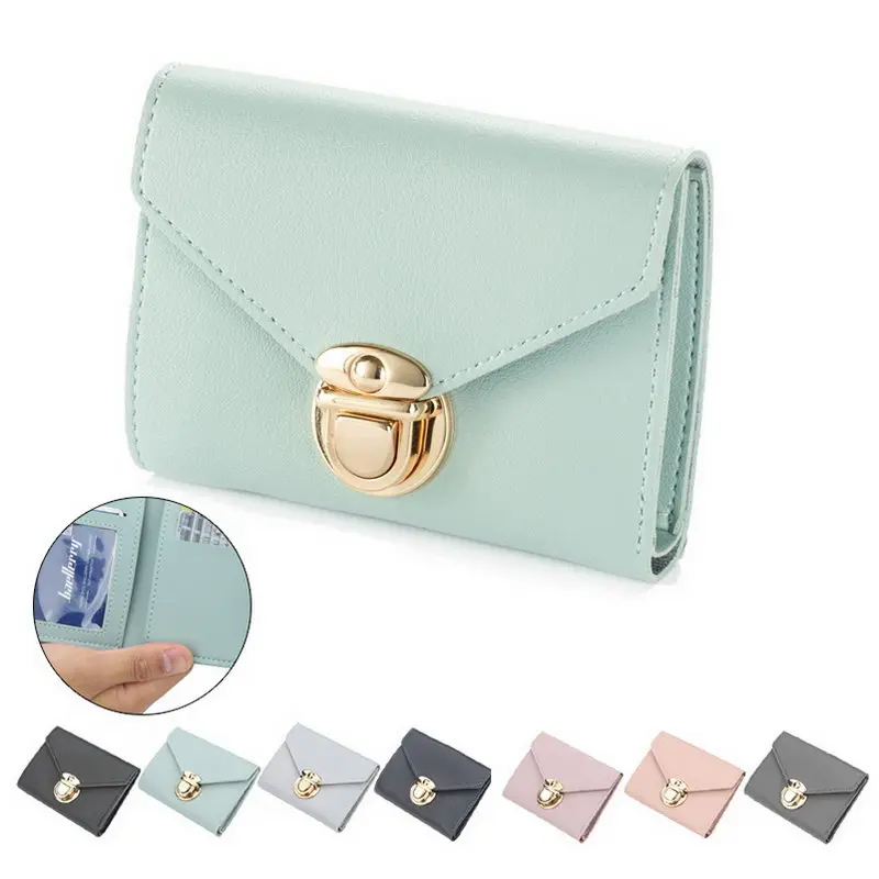 2019 простой модный кошелек из искусственной кожи с тремя сложениями для женщин