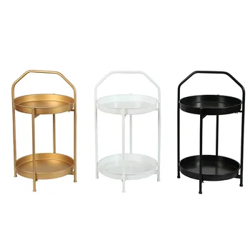 

Modern Simple Bedside Double Layer Side Table Bedroom Storage Rack Small Apartment Living Room Portable Coffee Table Decoration