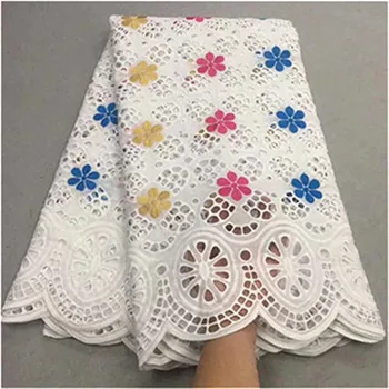 

STILL FLY swiss voile lace in switzerland dubai fabric white french lace with stones fashion women cotton lace fabric 5yards/lot