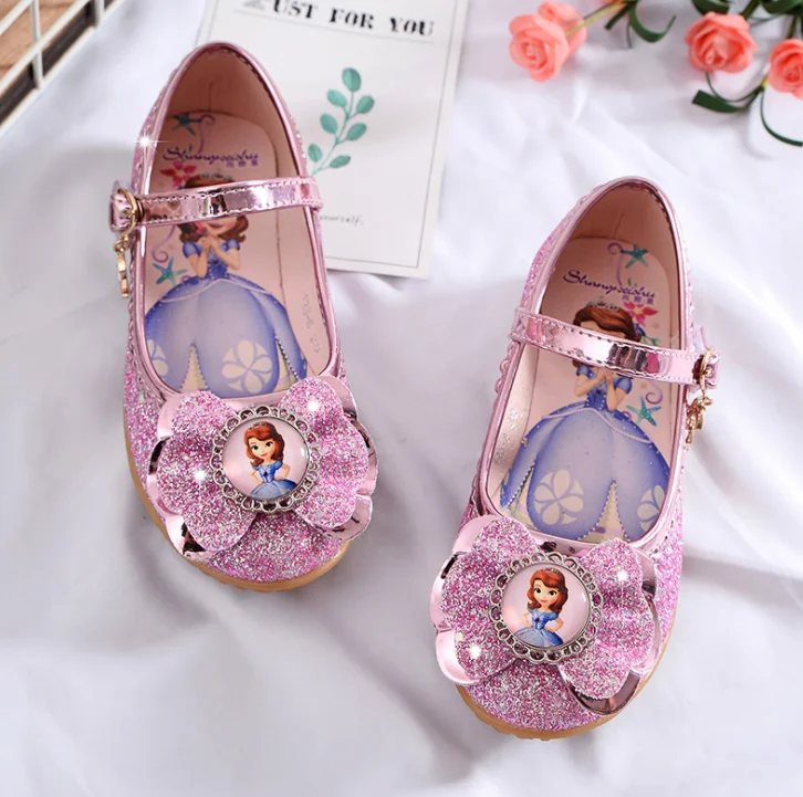 Disney Sofía zapatos de cuero niñas, de animados, Princesa Reina de la nieve|Zapatillas deportivas| - AliExpress