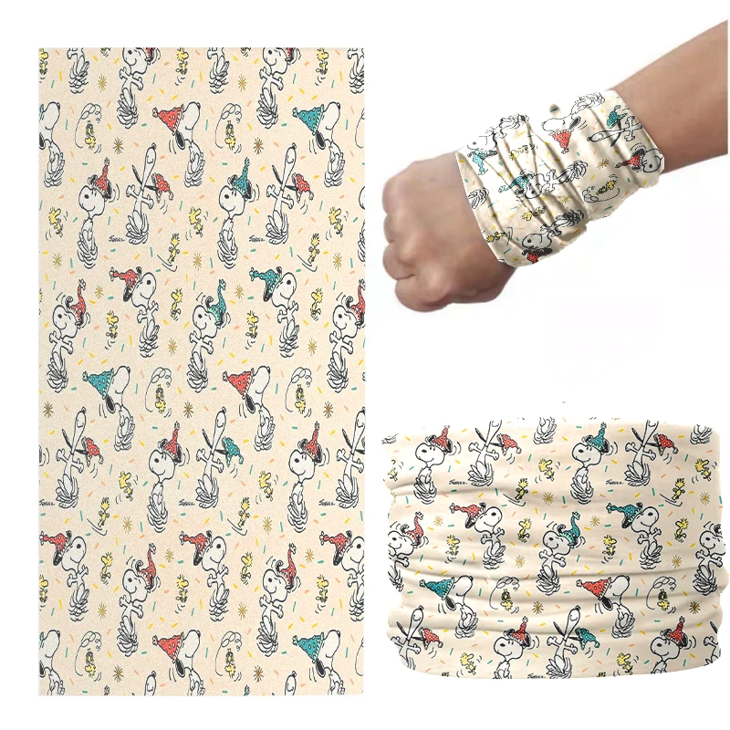 Fashion Fun Mini Pattern Headscarf Cartoon Animal Bandana Women Dust-proof Headwear Hiking Protective Face Elastic Wrist Strap