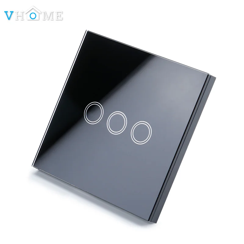 

Vhome Smart Touch Switch,RF 433mhz Smart Home Touch Switch Panel EU/UK Standard Smart Wall panel For Smart home bedroom