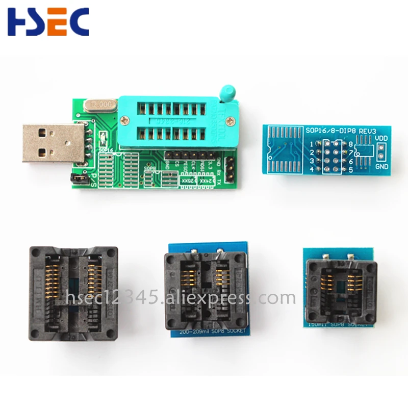 USB программатор ch341a wit sop8 кабель EDID soic8 sop16 1 8 в адаптер mx25l6405 w25q64 Flash BIOS