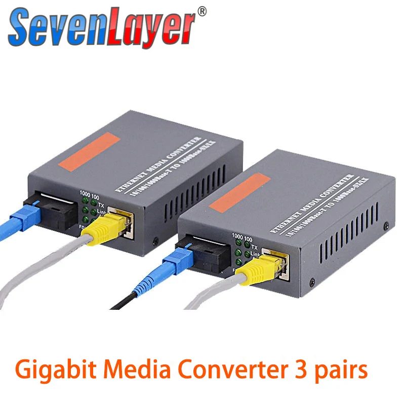 Convertitore Media In Fibra Ottica Gigabit 1000 Mbps – SC Singola Fibra, Modalità Single Mode, Coppia