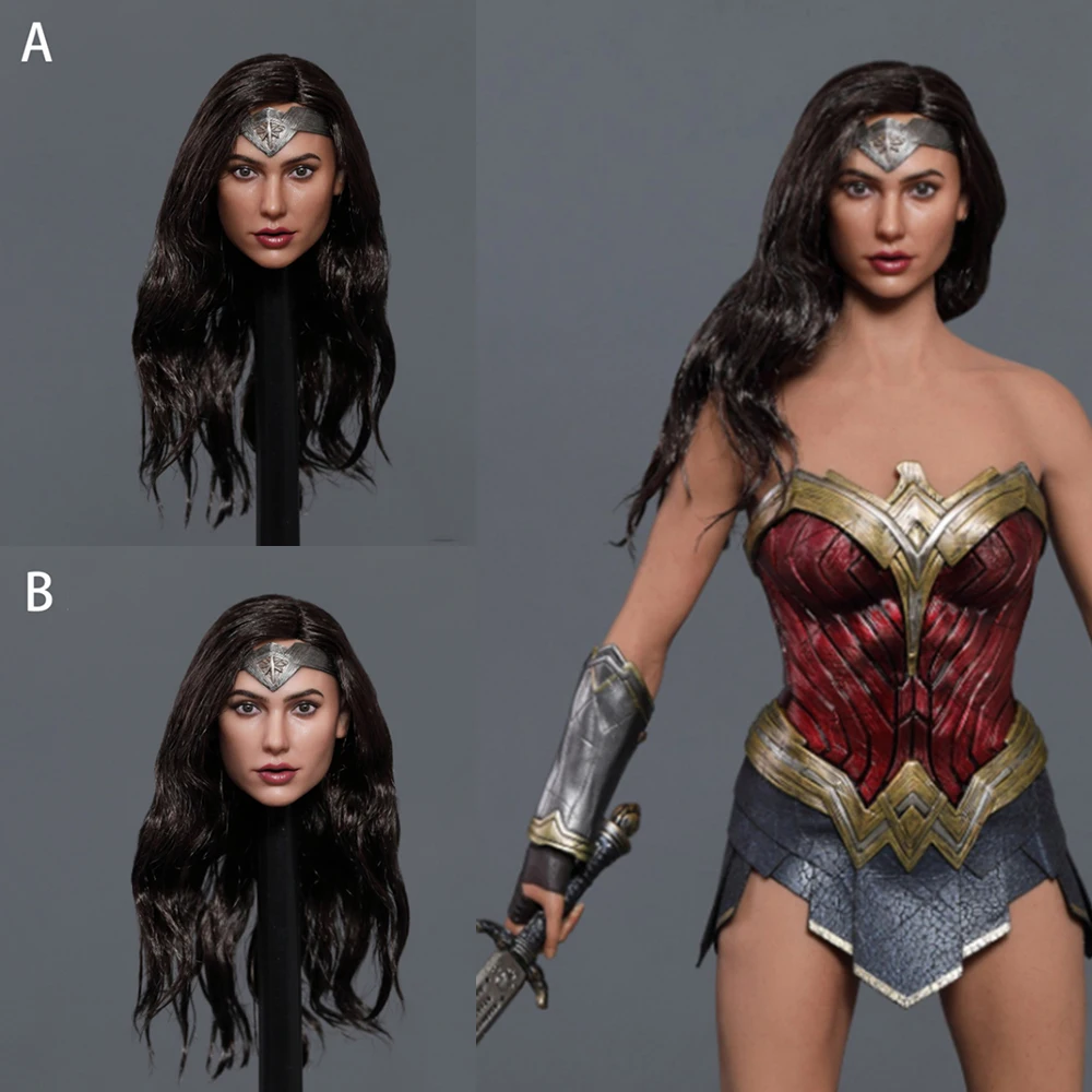 1/6 Wonder Woman Gal Gadot Head Sculpt Custom Model Fit 12" Female Figure Body 