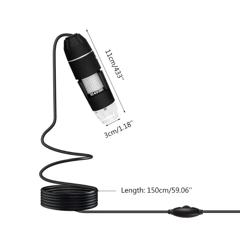 Лупа микроскоп 2 мегапиксельная 1080p 3 в 1 USB Type C микро usb 1000X Камера Эндоскоп для android