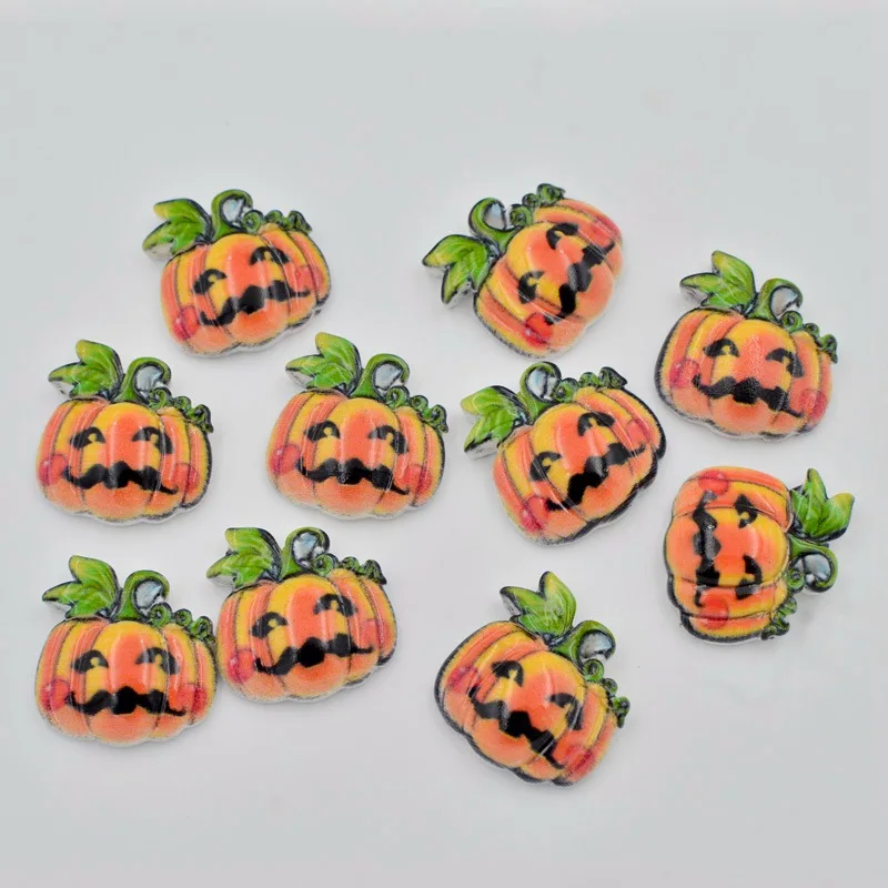 

Resin Lovely Colorful Pumpkin Flat Back cabochon Stone Appliques Home Decor Crafts 20pcs DIY christmas Scrapbook OF172