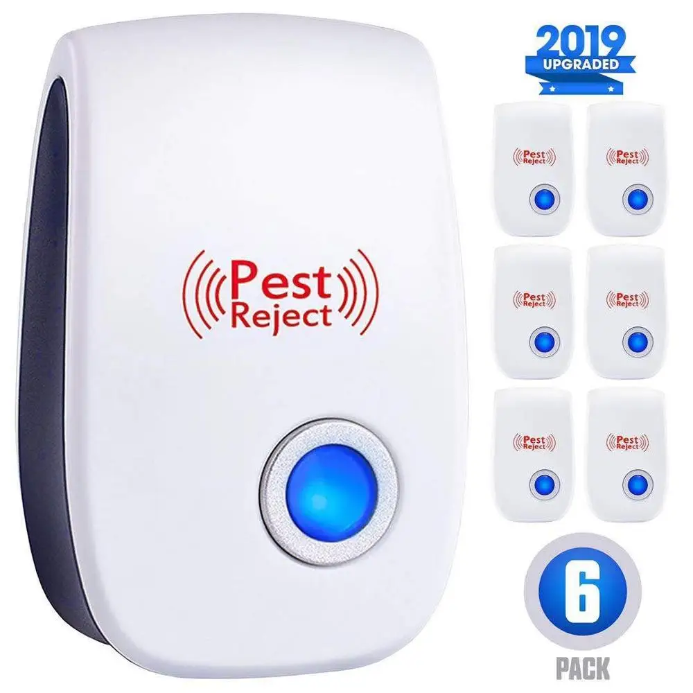

Ultrasonic Pest Repeller, New Pest Control Set of 6 Electronic Plug in Repellent Indoor for Bugs, Non-Toxic, Humans & Pets Safe