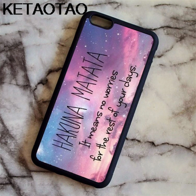 Серый KETAOTAO Hakuna Matata для iPhone 4S SE 5C 5S 6 6S 7 8 Plus X XR XS MAX для samsung черный мягкий чехол для телефона резиновый силиконовый - Цвет: Серый
