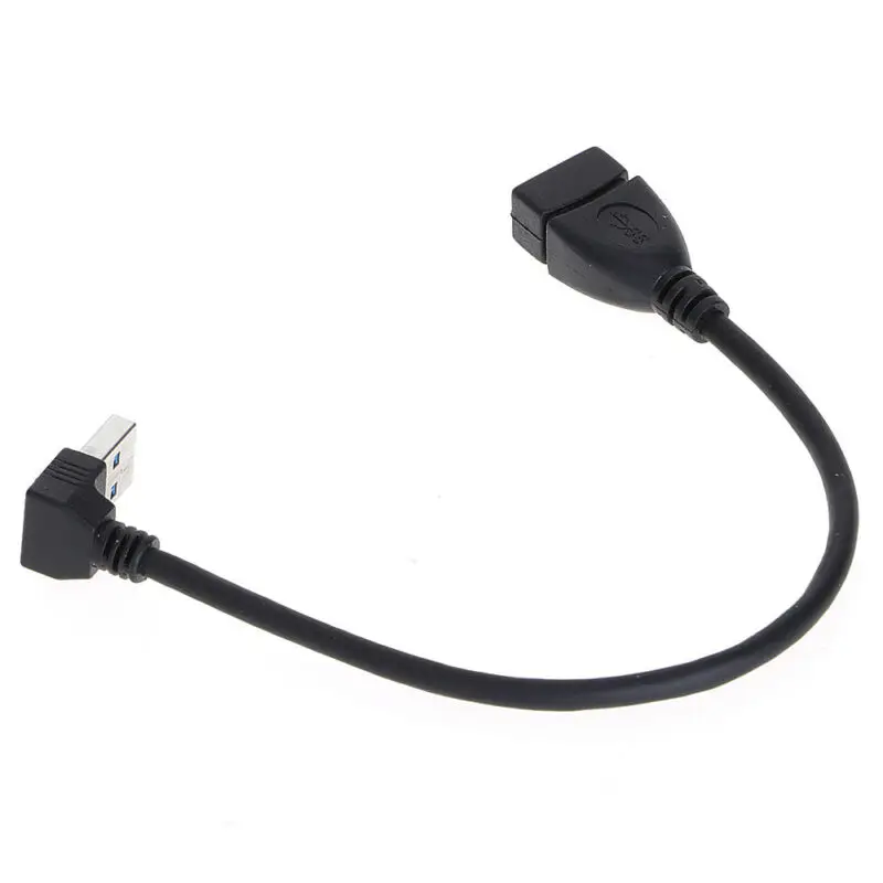 Кабель USB 3,0 с удлинителем «Папа-мама», кабель «вверх»/«вниз»/«вправо»/«влево», 23 см, черный