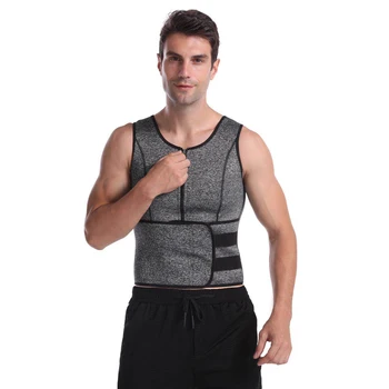 

Men Waist Trainer Sports Workout Yoga Gym Adjustable Belt Fitness Spandex Slimming Loss Weight Corset Shaping Vest Zipper