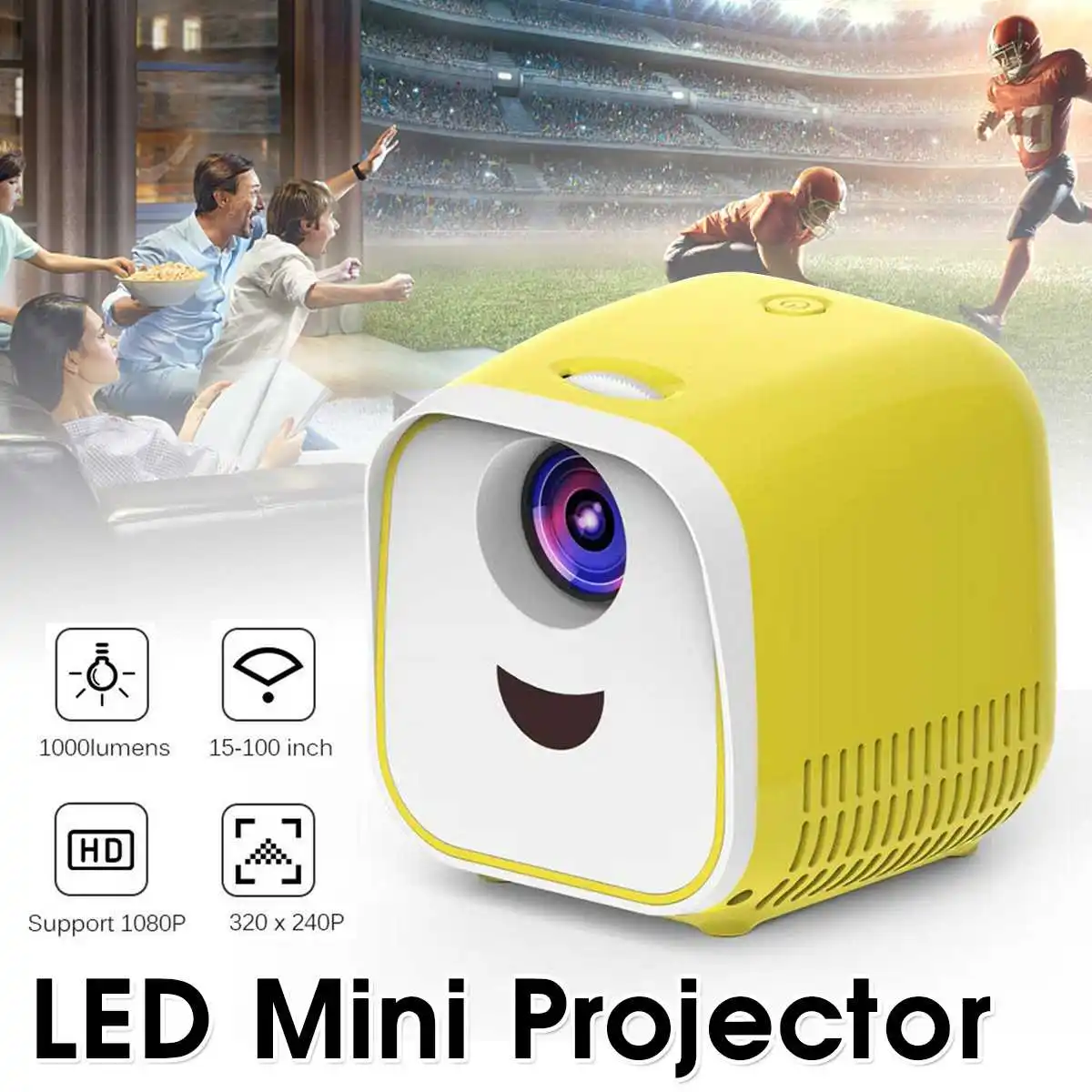 

Cartoon Version Mini Portable Projector 1080P LCD Display Video Equipment TV DLP Proyector Support 4K Video LED Beamer Date Show