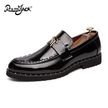 

2019 Men Shoes Casual Thick Bottom Dress Shoes Wedding Men Business Leather Shoes Rivets Loafers Formal Shoes Men Robe De Soiree