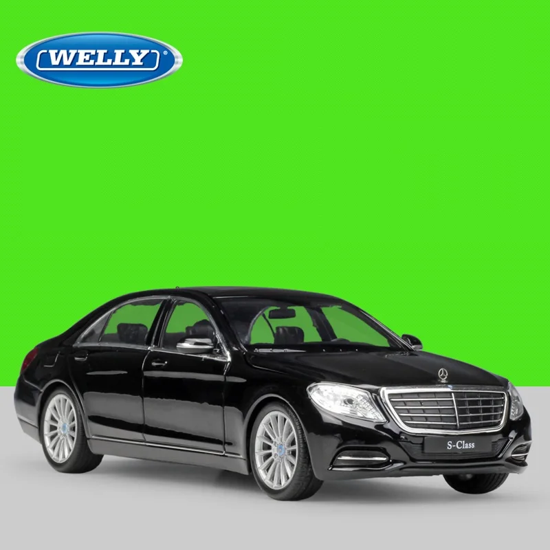 Модель литая автомобиля Welly Benz S Class черного/белого цвета 1:24|Наземный транспорт| |