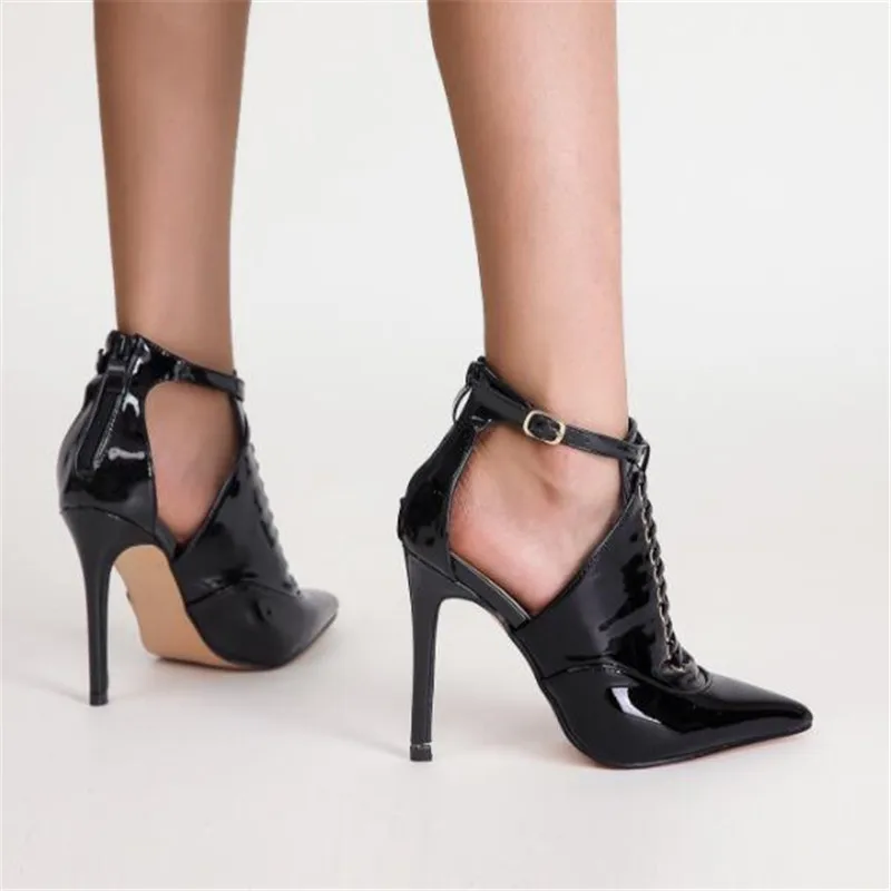 Details about   Womens Heels Pointed Toe Ankle Riding Boots Buckle Strap Stilettos Shoes Big SZ 
