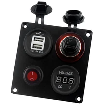 Водонепроницаемый двойной порт USB зарядное устройство прикуриватель вольтметр подходит для автомобиля морской лодки