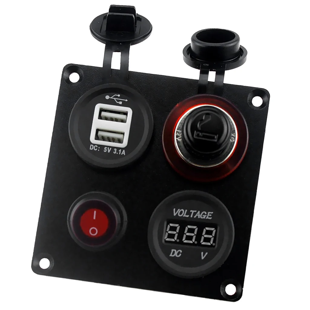 Водонепроницаемое двухпортовое Зарядное устройство USB прикуриватель вольтметр