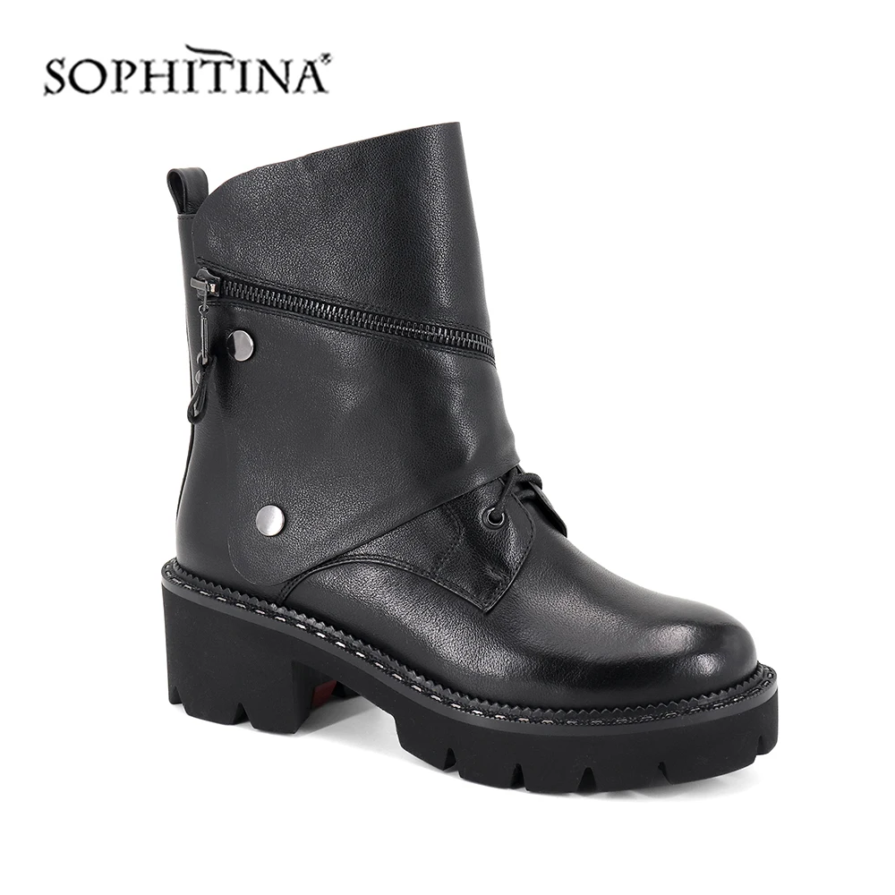 SOPHITINA/Новые металлические декоративные/декорированные сапоги удобная обувь из