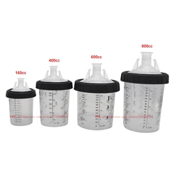 Lot de 10 gobelets de mélange de peinture jetables avec pistolet de pulvérisation H/O Quick Cup, réservoir de 160/400/600/800ml 