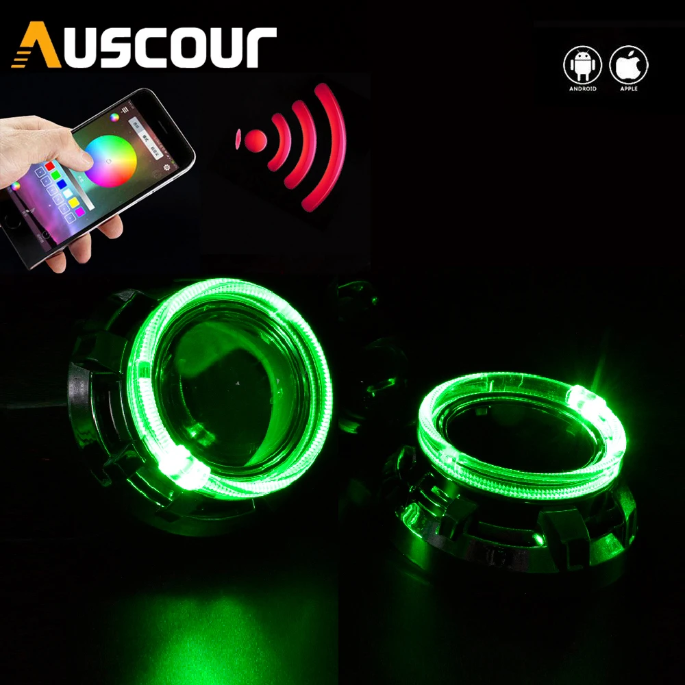Автомобильный биксеноновый проектор VER 7 1 с RGB приложением и функцией Bluetooth маска