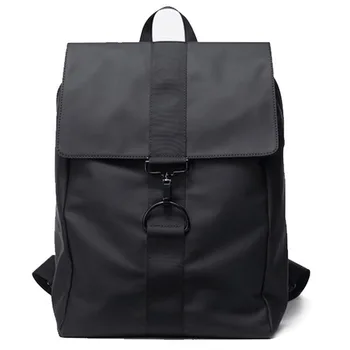 

New men's bag simple travel backpack men's shoulder bag PU leather fashion trend student bag large capacity backpack Solid