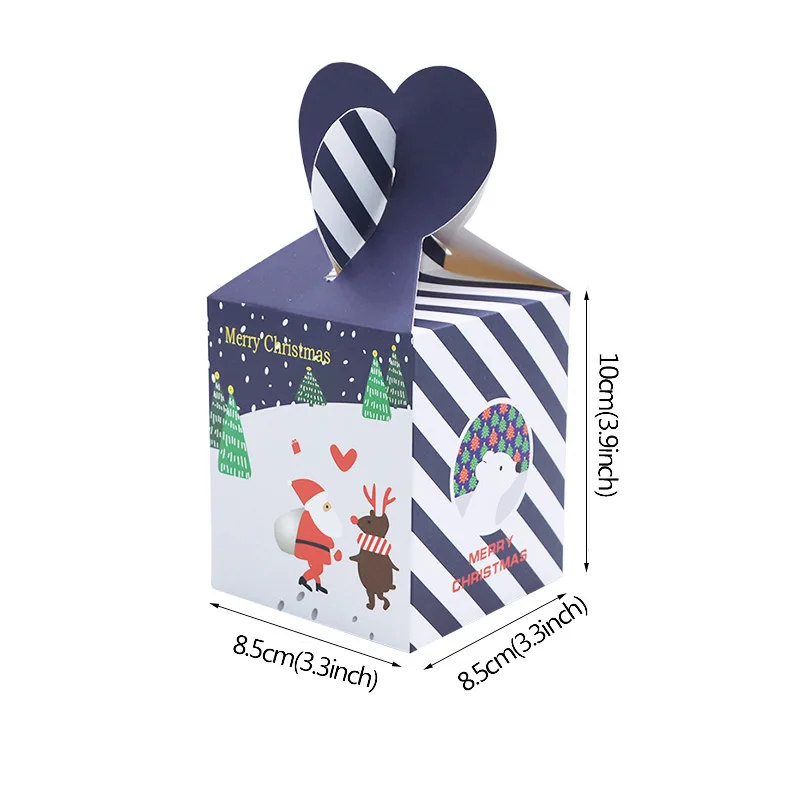 5 шт, рождественские Бумага "Ланч Бокс" милые Санта Клаус с принтом «Снеговик» и «олень», рисунок Яблоко коробка для рождественской вечеринки Подарочная Конфета упаковка поставки - Цвет: B05