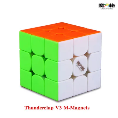 QIYI Mofangge Thunderclap V3 3x3x3 Магнитный куб профессиональный скоростной пазл магические магниты кубики без наклеек Cubo Magico - Цвет: V3 M Stickerless