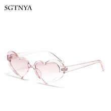 Взрывные розовые персиковые солнцезащитные очки в форме сердца женские ретро солнцезащитные очки любовь модные европейские и американские очки в форме сердца рамка UV400