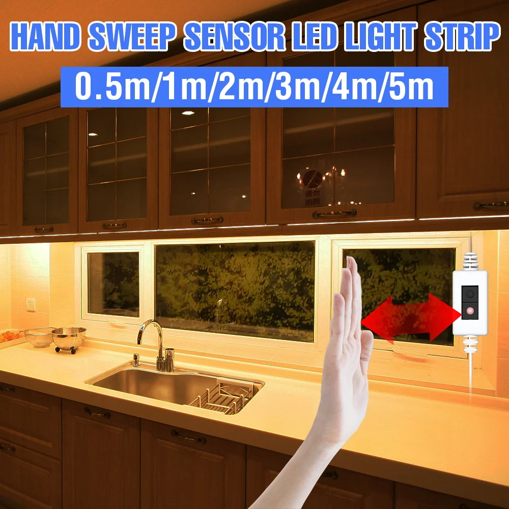 

5V Hand Sweep Light Tape LED Sensor Strip USB 2835 PIR Lamp Tira 0.5M 1M 2M 3M 4M 5M Waterproof BackLight LED TV Desktop Screen