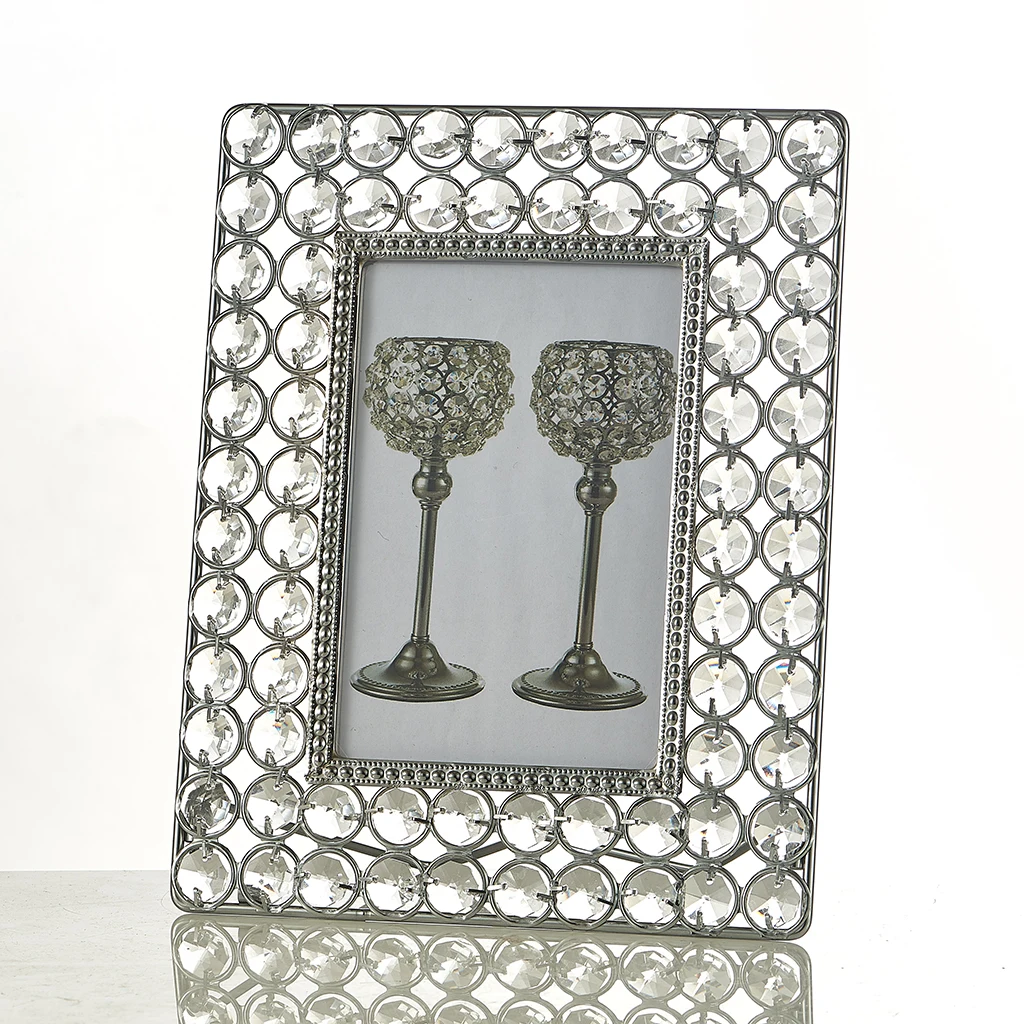 Crystal Beaded Photo Frame Bridal Favor Metal Frames Photo Display Decor