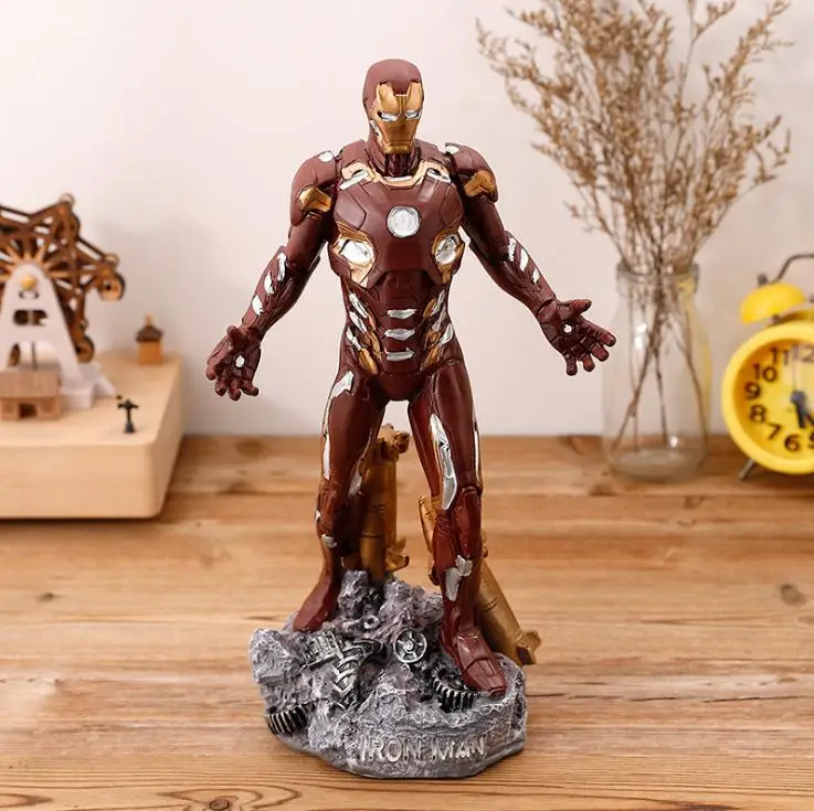 Экшн Мстители Капитан Америка фигурка игрушки; Железный человек паук Marvel коллекция Смола Модель Кукла игрушка для детей подарок на день рождения - Цвет: 1