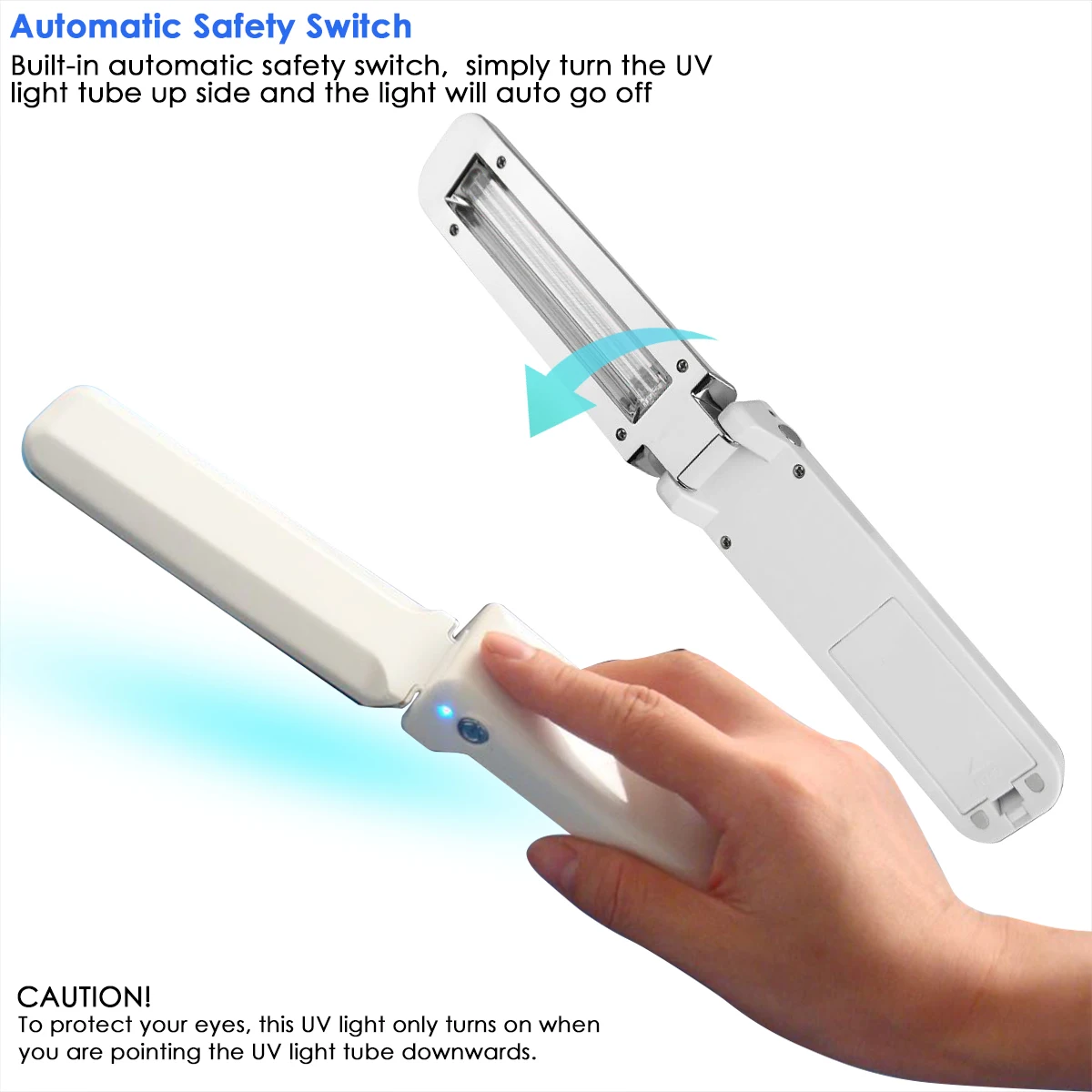 

Ultraviolet Light Wand Sanitizer UV-C Sanitizing Travel Portable Kills 99.9% Mold Bacteria Germs and Viruses USB Outdoor Tools