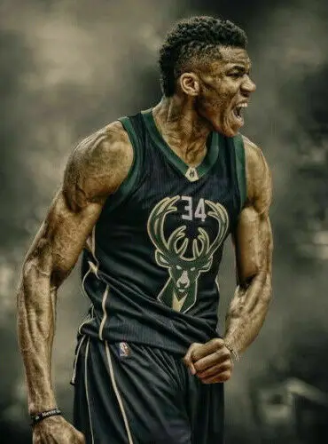 Giannis Antetokounmpo Basketball Super Star Silk Fabric Wall Poster Art Decor Sticker Bright | Дом и сад
