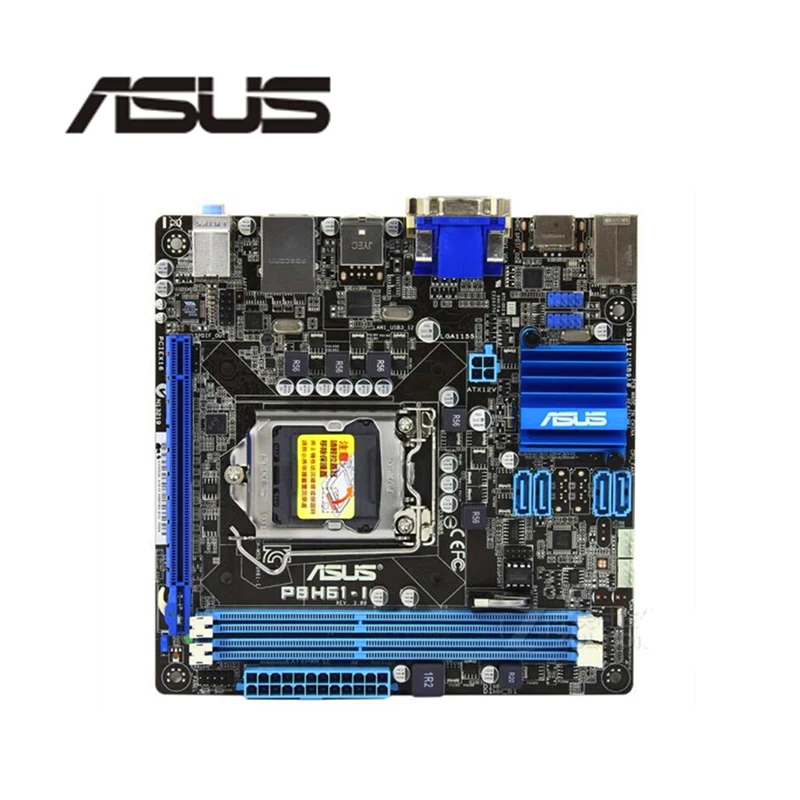 Для настольного компьютера ASUS P8H61-I материнская плата LGA 1155 DDR3 для Intel H61 P8H61 настольная материнская плата SATA II б/у
