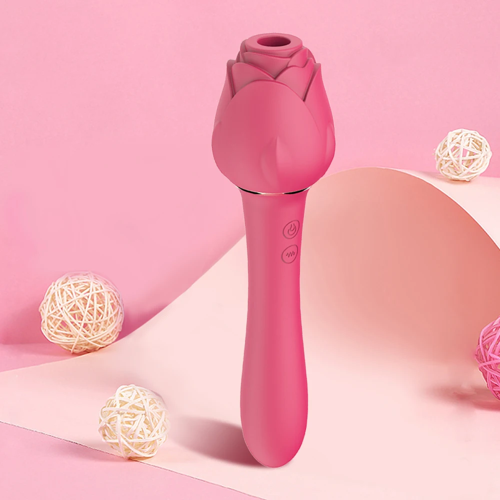 Rose Vacuum Sucking Dildo Vibrator For Women Nipples Oral Clit Sucker Clitoris Stimulator Vibrating Goods Sex Toys Adults 18 | Красота и