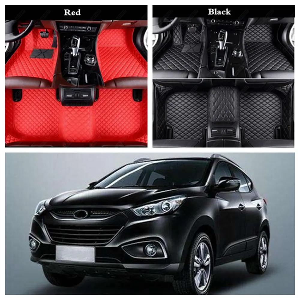 Пользовательские автомобильные коврики для Hyundai Santa Fe Tucson Kona IX25 I30 IX35 I40 кожаные