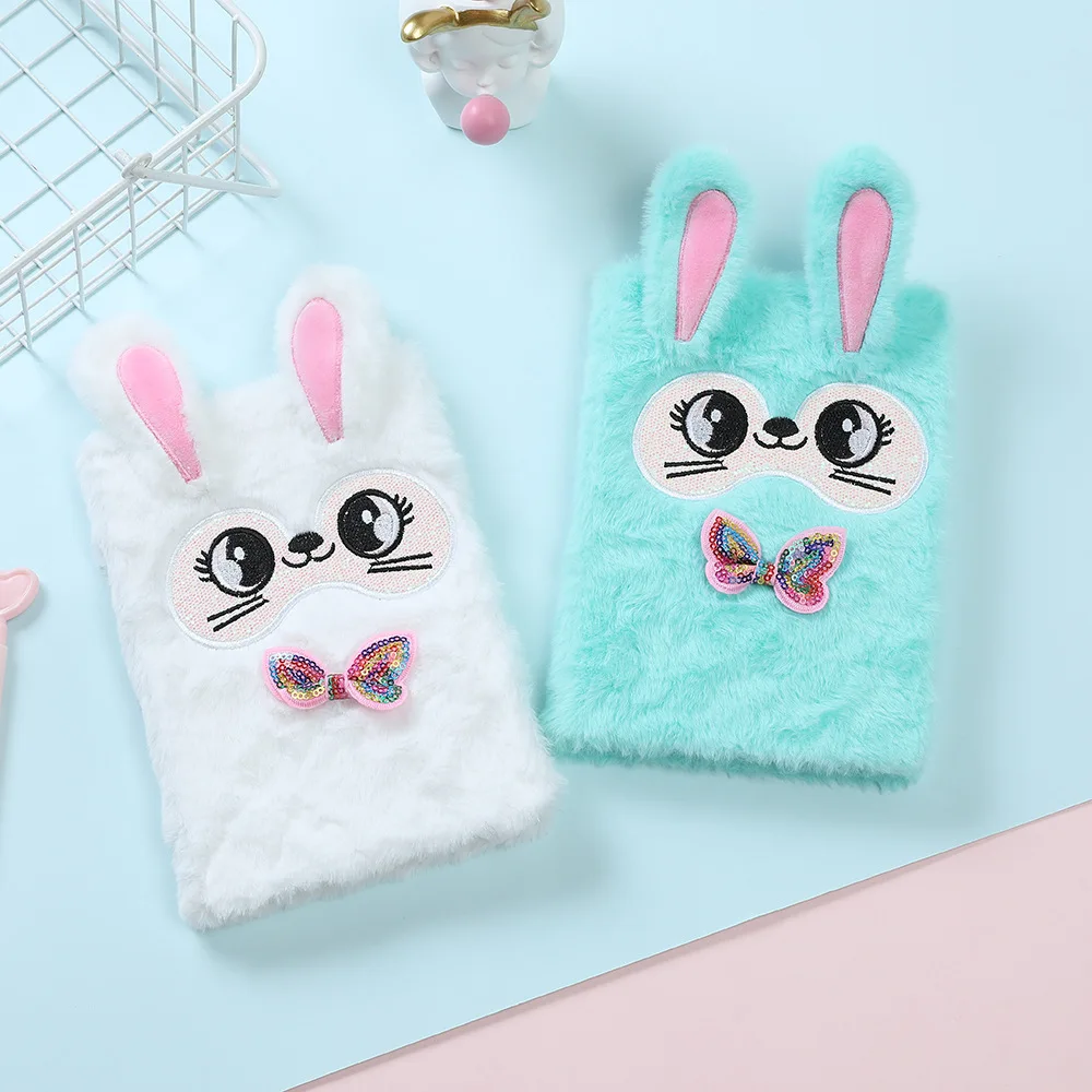 

Cute Rabbit Notebook and Journal A5 Diary Notepad Plush Agenda Planner Organizer Line Daily Note Book School Office Shetchbook
