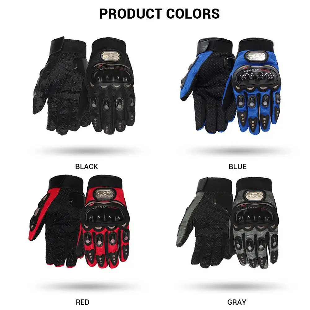 Men Women Gloves Motorcycle Bike Motocross Anti Collision Riding Cycling Racing Protective Full Finger Sport Gloves Black MCS-01 images - 6